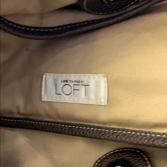 Vintage Ann Taylor Loft Brown Leather Hand Bag - Picture 4 of 8